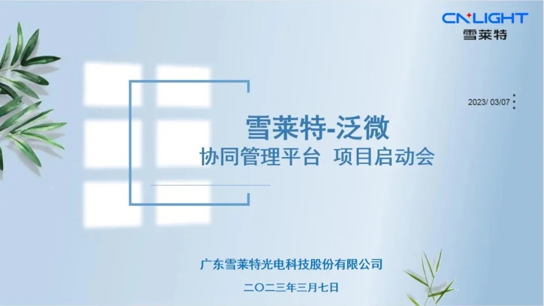 雪莱特协同管理平台项目启动 赋能企业新价值